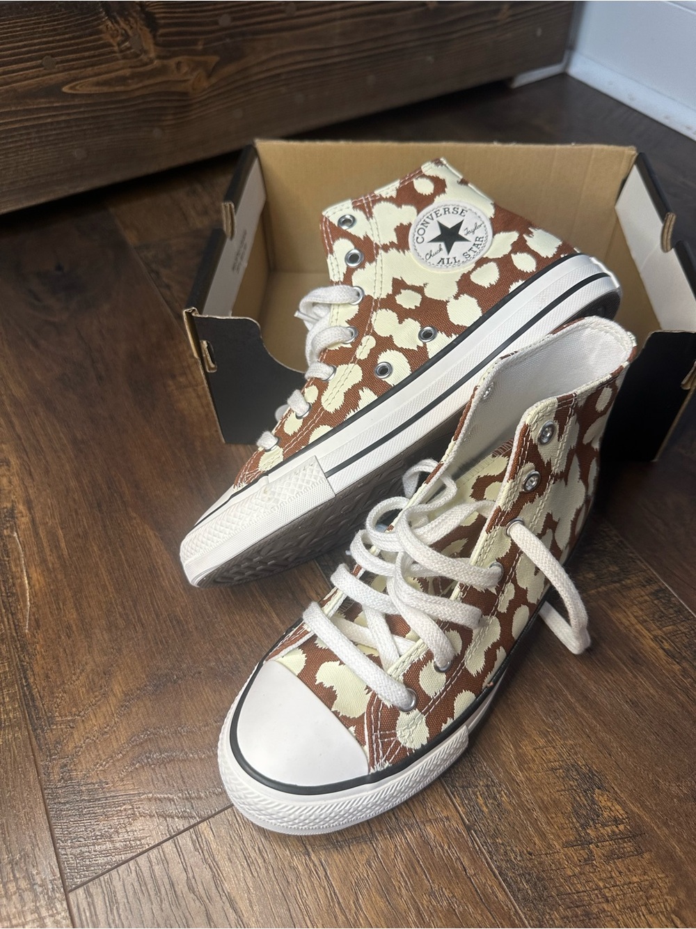 Converse Brown and Cream High-Top Sneakers